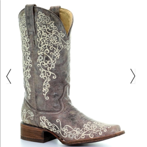 Corral Shoes - Corral Bone Embroidery Women’s Western Boots A1094